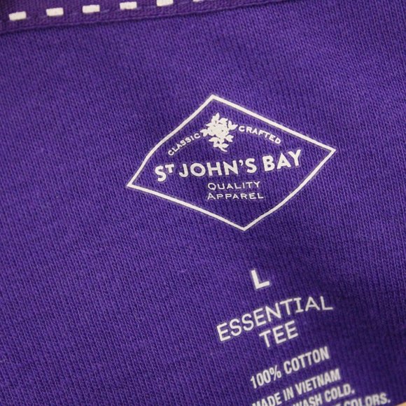 St.Johns Bay Shirt Womens Purple Short Sleeve Essential Tee Crewneck Size L NWT - Picture 6 of 9